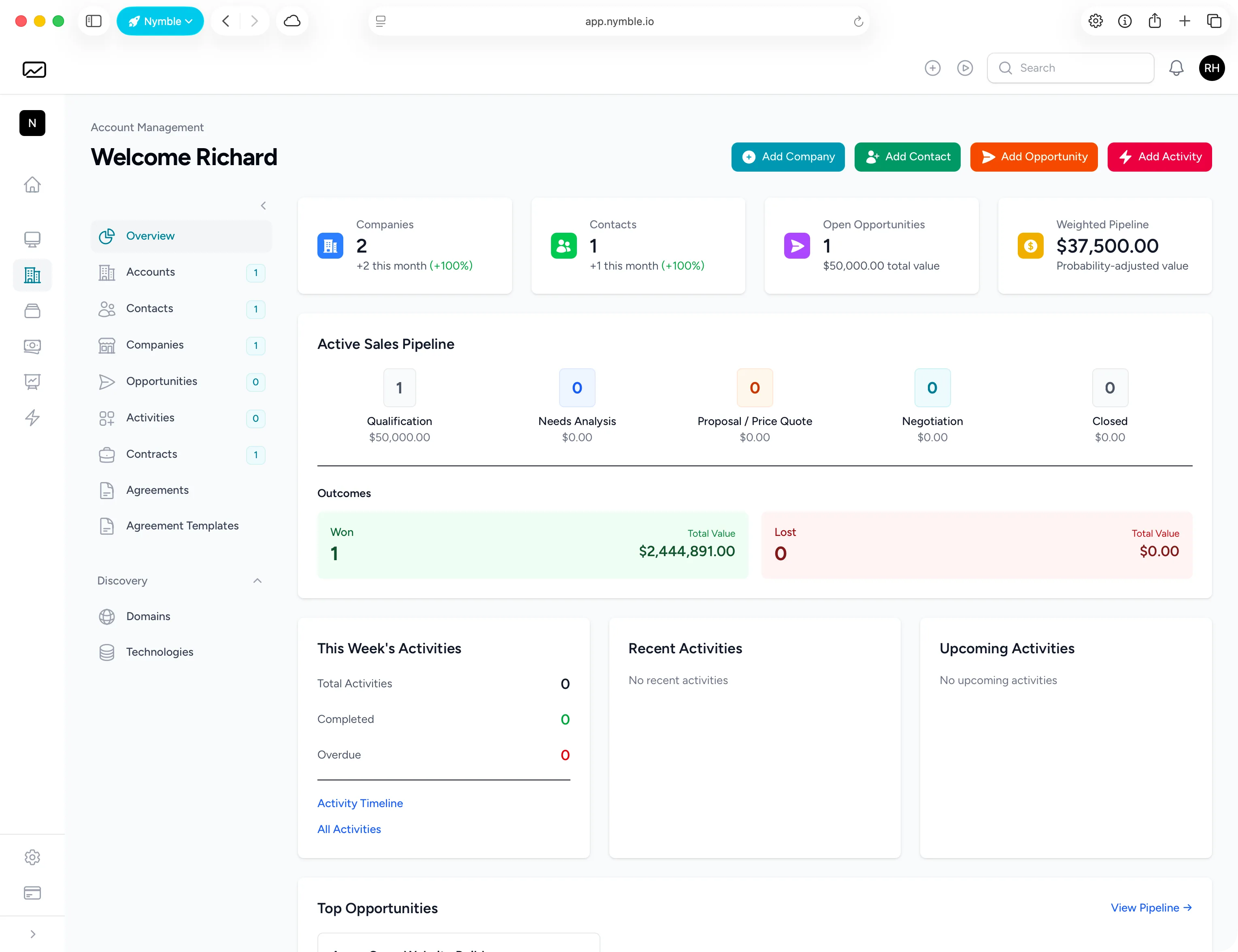 CRM & Pipeline in Nymble